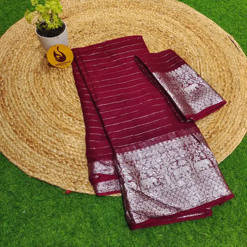Pure Viscose Georgette Sarees-SSVIC4