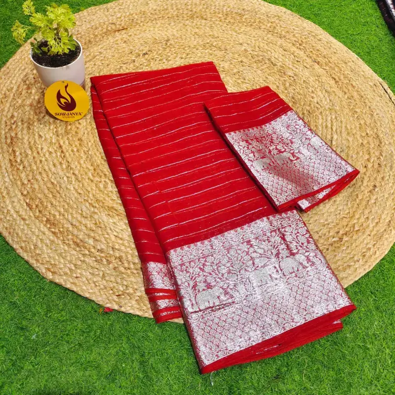 Pure Viscose Georgette Sarees-SSVIC5(rust orange)