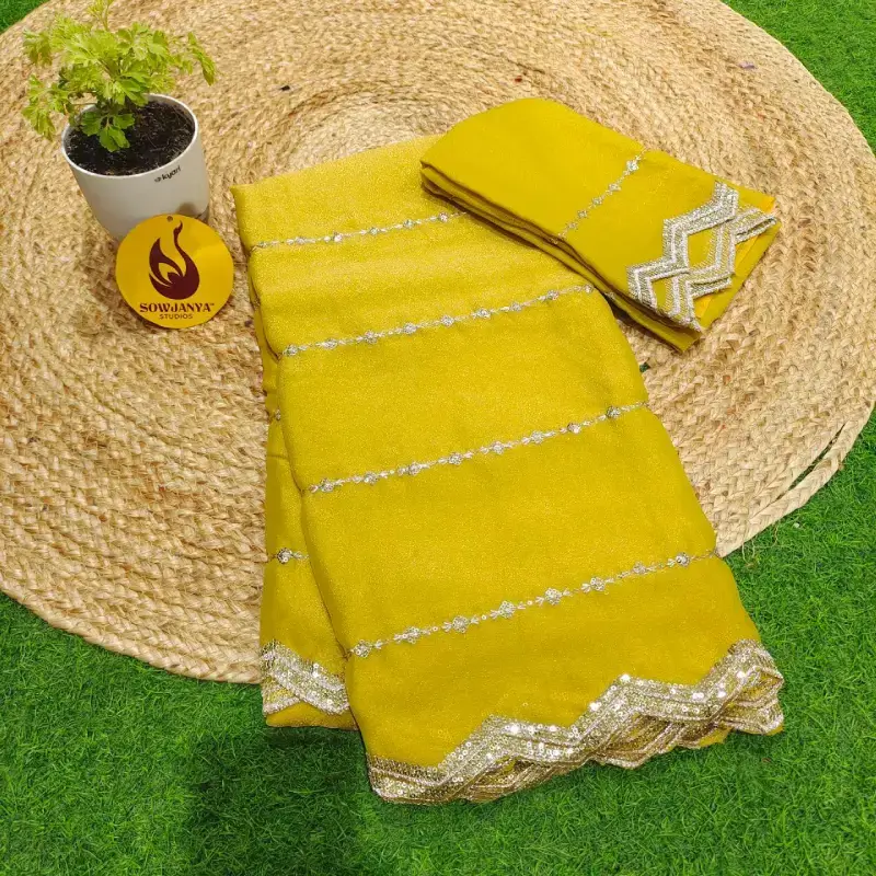 Premium Space Silk Sequence Work Sarees -SSSWS4