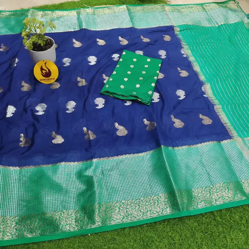 Premium Viscose Georgette Sarees With Dual Colour - COLOUR3