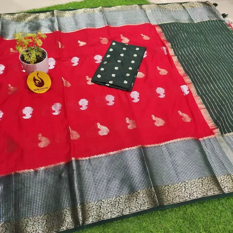 Premium Viscose Georgette Sarees With Dual Colour - COLOUR4