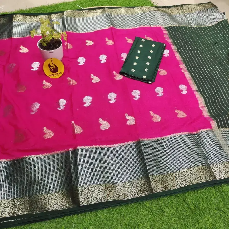 Premium Viscose Georgette Sarees With Dual Colour - COLOUR5