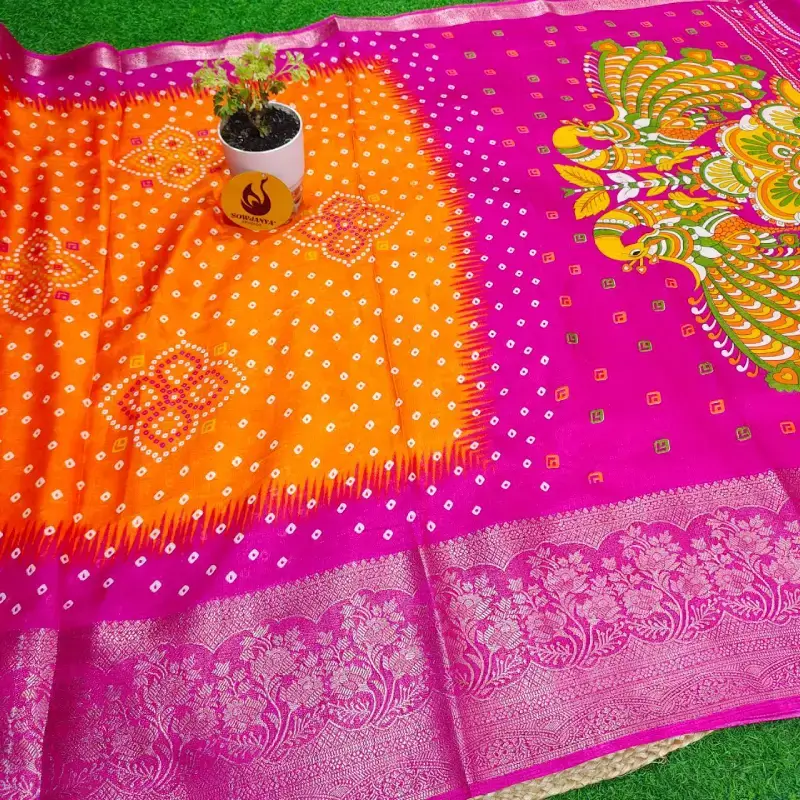 Dola Silk Bandini Design Sarees-SSBND1