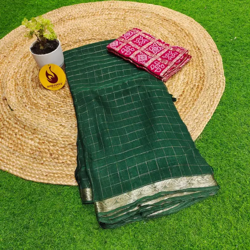 Designer Viscose Georgette Chex Sarees- SSVHX2