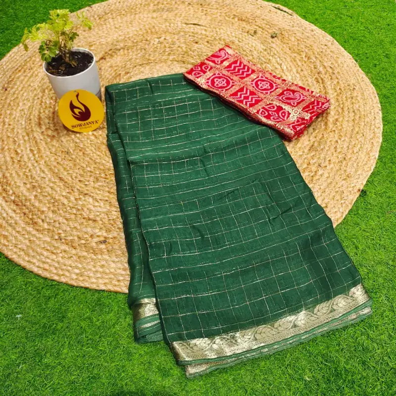 Designer Viscose Georgette Chex Sarees- SSVHX3