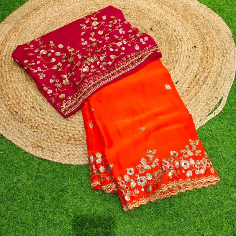 Work Sarees With  Blouse  - YEAR65