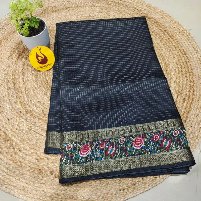 Designer fancy Chex Sarees - SSCTS1