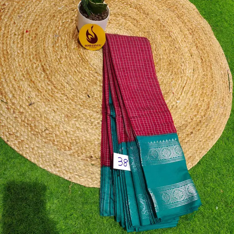 Premium Seiko Gadwal Cotton Sarees - ROYAL038