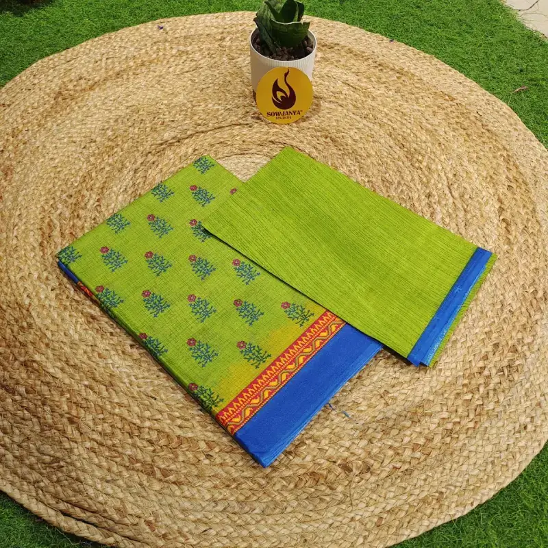 Pure Cotton Sarees With Blouse - HEAT2